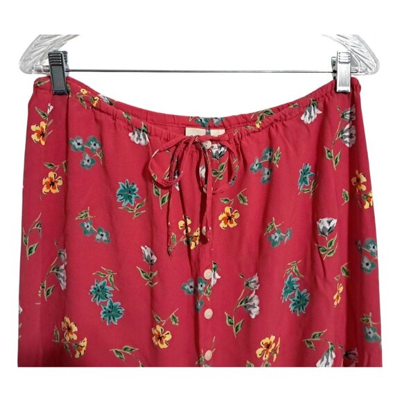 90s Y2K Gap Floral Button-Down Ankle Skirt Womens L Maxi Full Length 100% Rayon - Picture 5 of 6